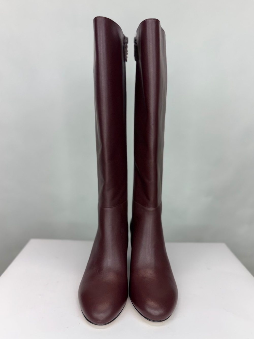 New Stuart Weitzman Celina Zip Leather Knee High Boot Sz 8 - Picture 9 of 16